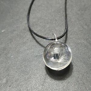 Make a wish necklace 18-20" dandelion black cord